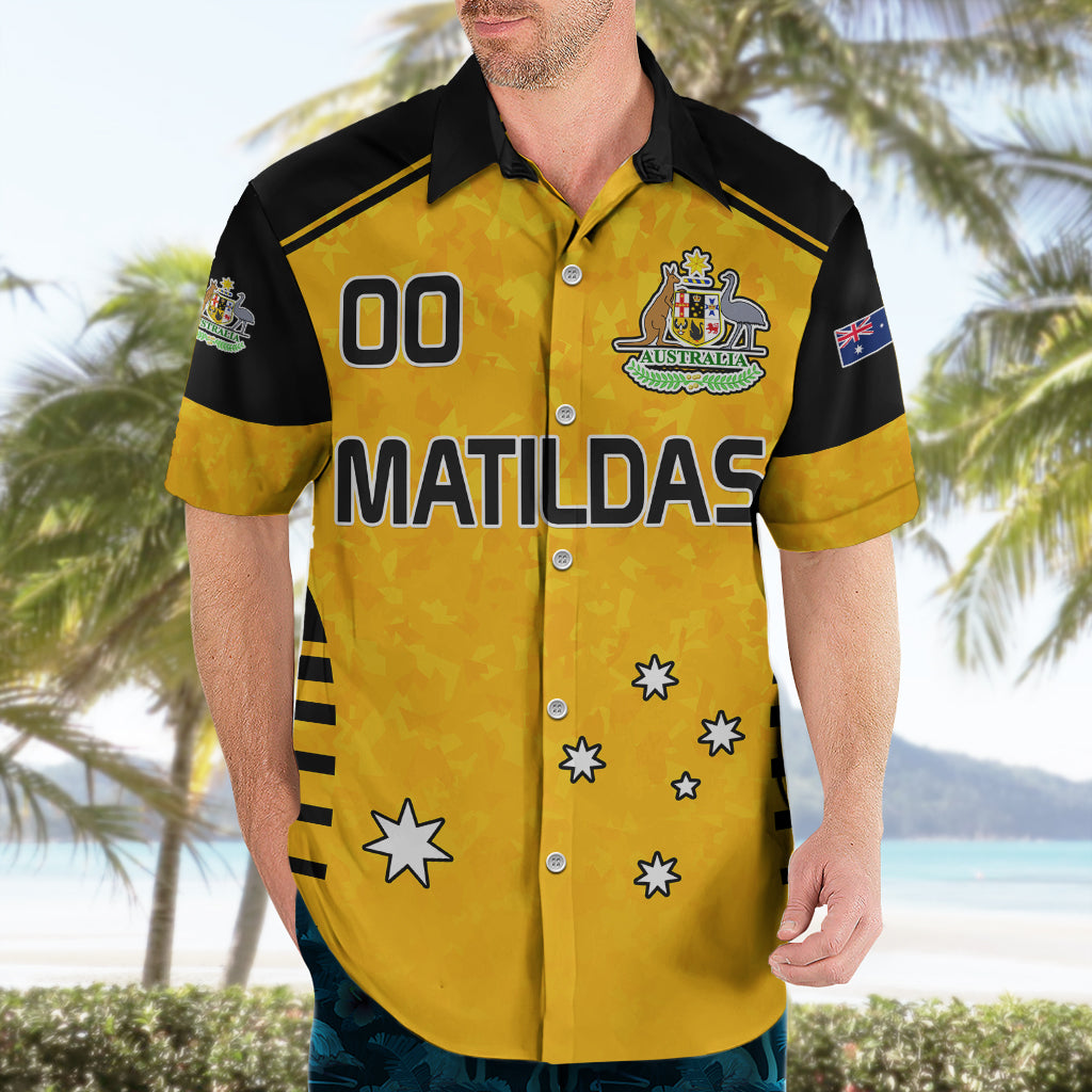 Custom Australia Soccer Hawaiian Shirt Matildas 2023 Socceroos Black Vibe - Vibe Hoodie Shop