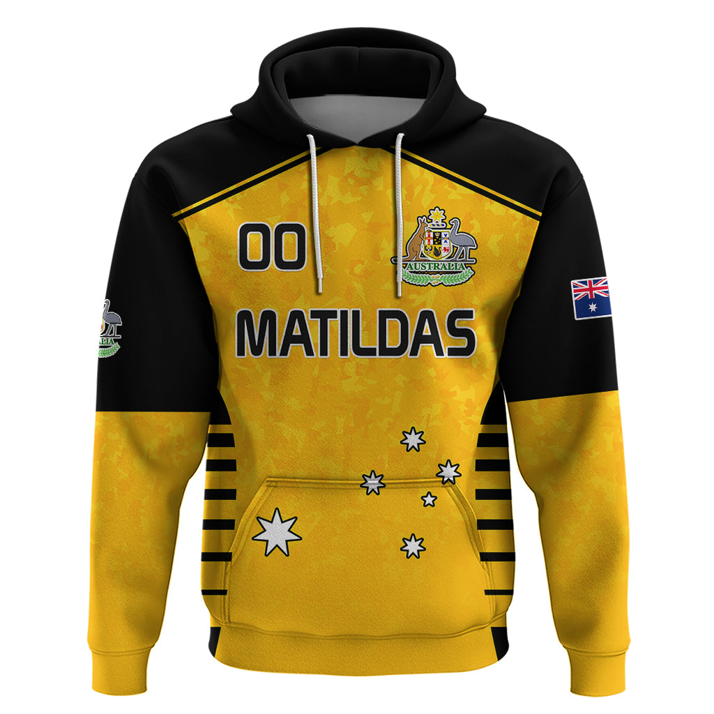 Custom Australia Soccer Hoodie Matildas 2023 Socceroos Black Vibe LT9 - Vibe Hoodie Shop