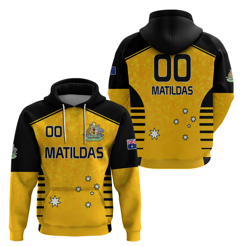 Custom Australia Soccer Hoodie Matildas 2023 Socceroos Black Vibe LT9 - Vibe Hoodie Shop