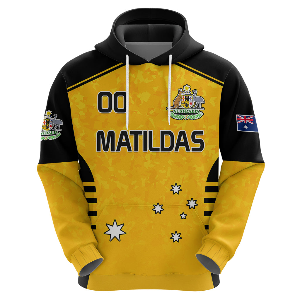 Custom Australia Soccer Hoodie Matildas 2023 Socceroos Black Vibe LT9 - Vibe Hoodie Shop