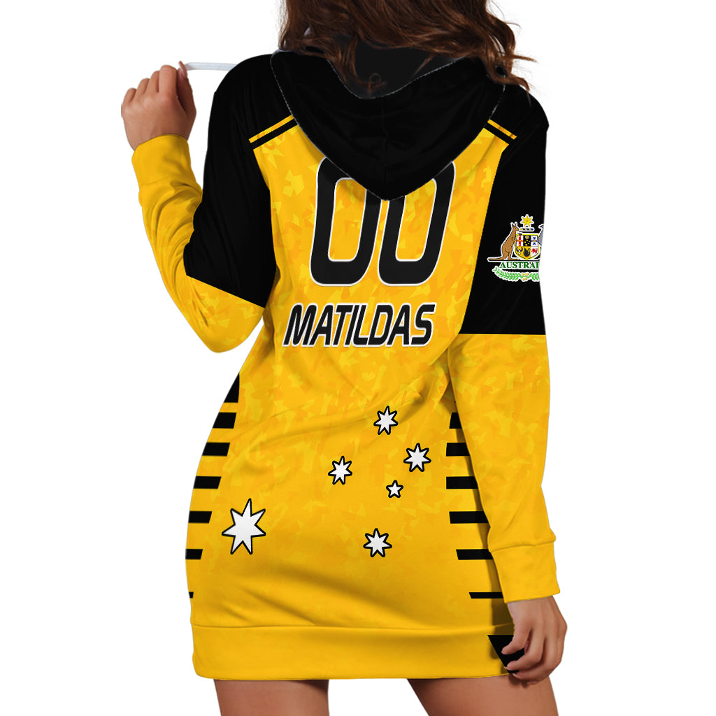 Custom Australia Soccer Hoodie Dress Matildas 2023 Socceroos Black Vibe - Vibe Hoodie Shop