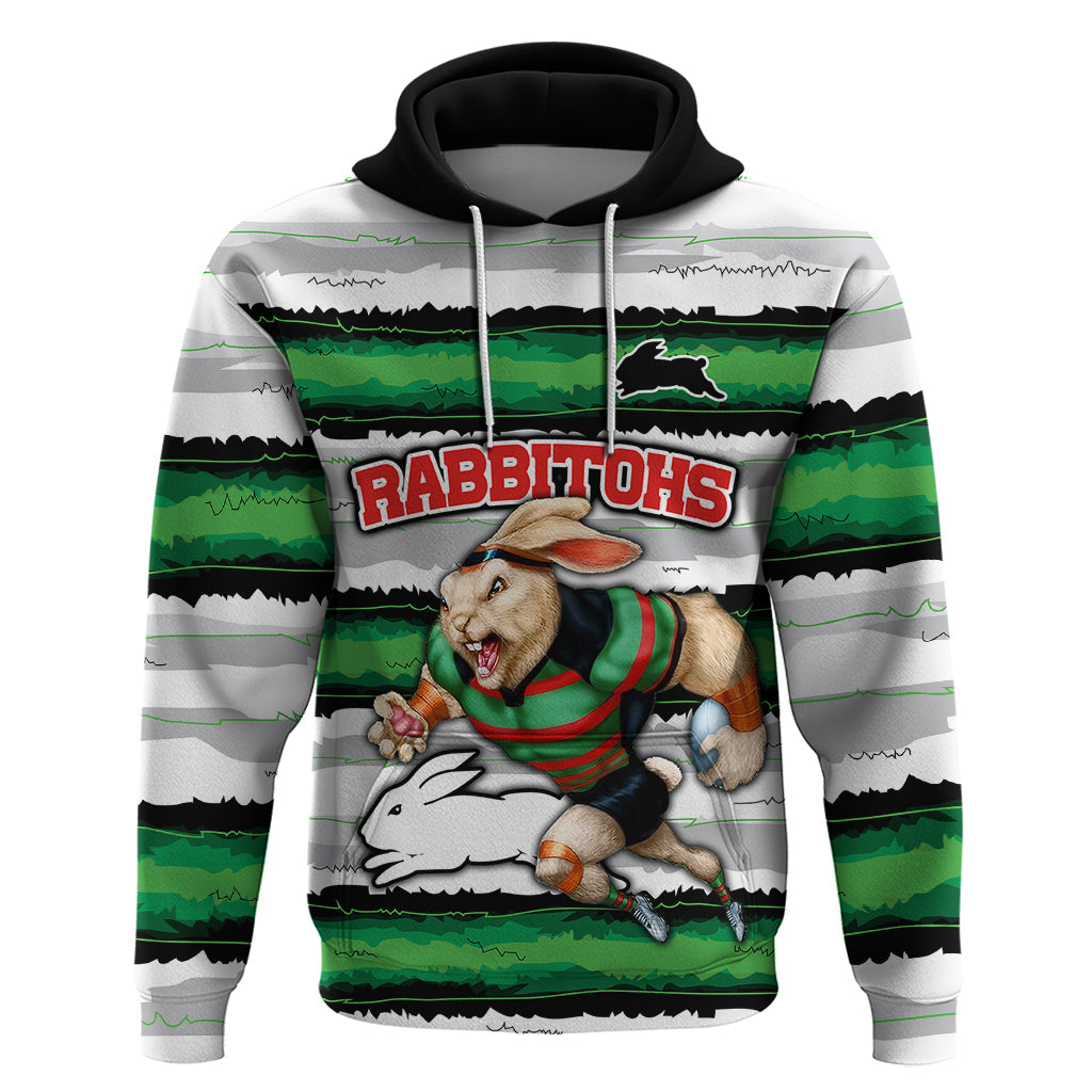 Custom Rabbitohs Mascot Rugby Hoodie The Souths Go Champions LT9 - Vibe Hoodie Shop