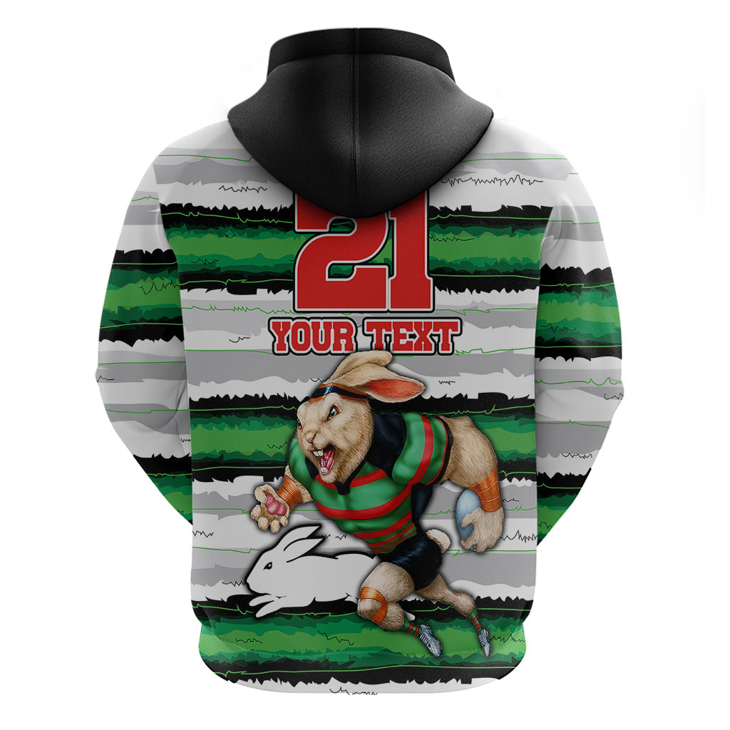 Custom Rabbitohs Mascot Rugby Hoodie The Souths Go Champions LT9 - Vibe Hoodie Shop
