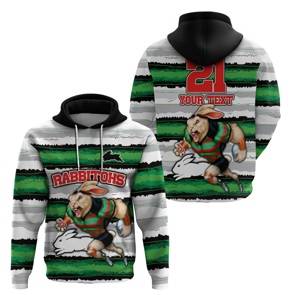 Custom Rabbitohs Mascot Rugby Hoodie The Souths Go Champions LT9 - Vibe Hoodie Shop