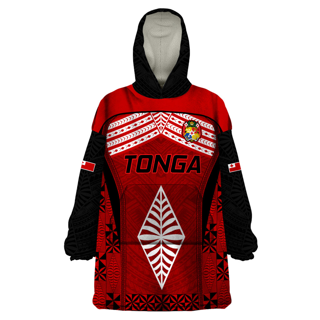 Tonga Rugby Wearable Blanket Hoodie Go Champions World Cup 2023 Ngatu Unique - Vibe Hoodie Shop