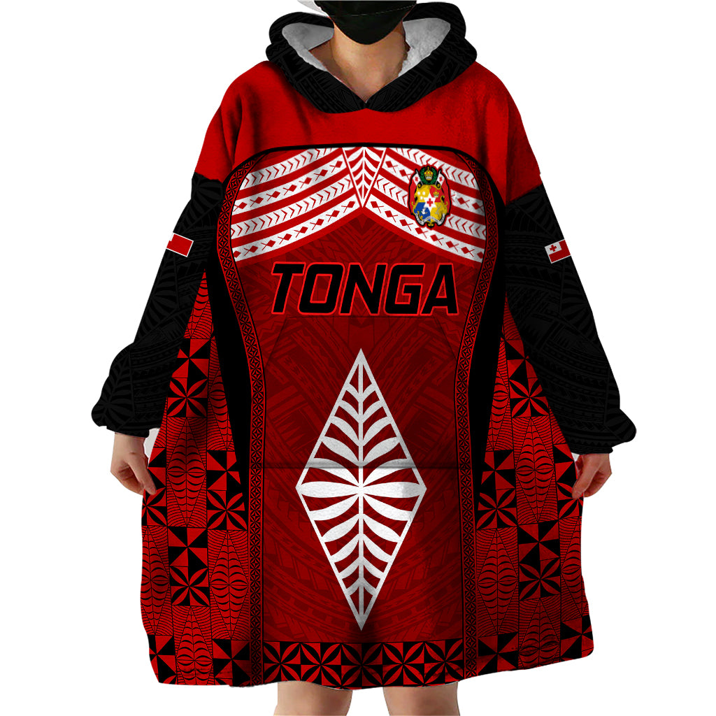 Tonga Rugby Wearable Blanket Hoodie Go Champions World Cup 2023 Ngatu Unique - Vibe Hoodie Shop