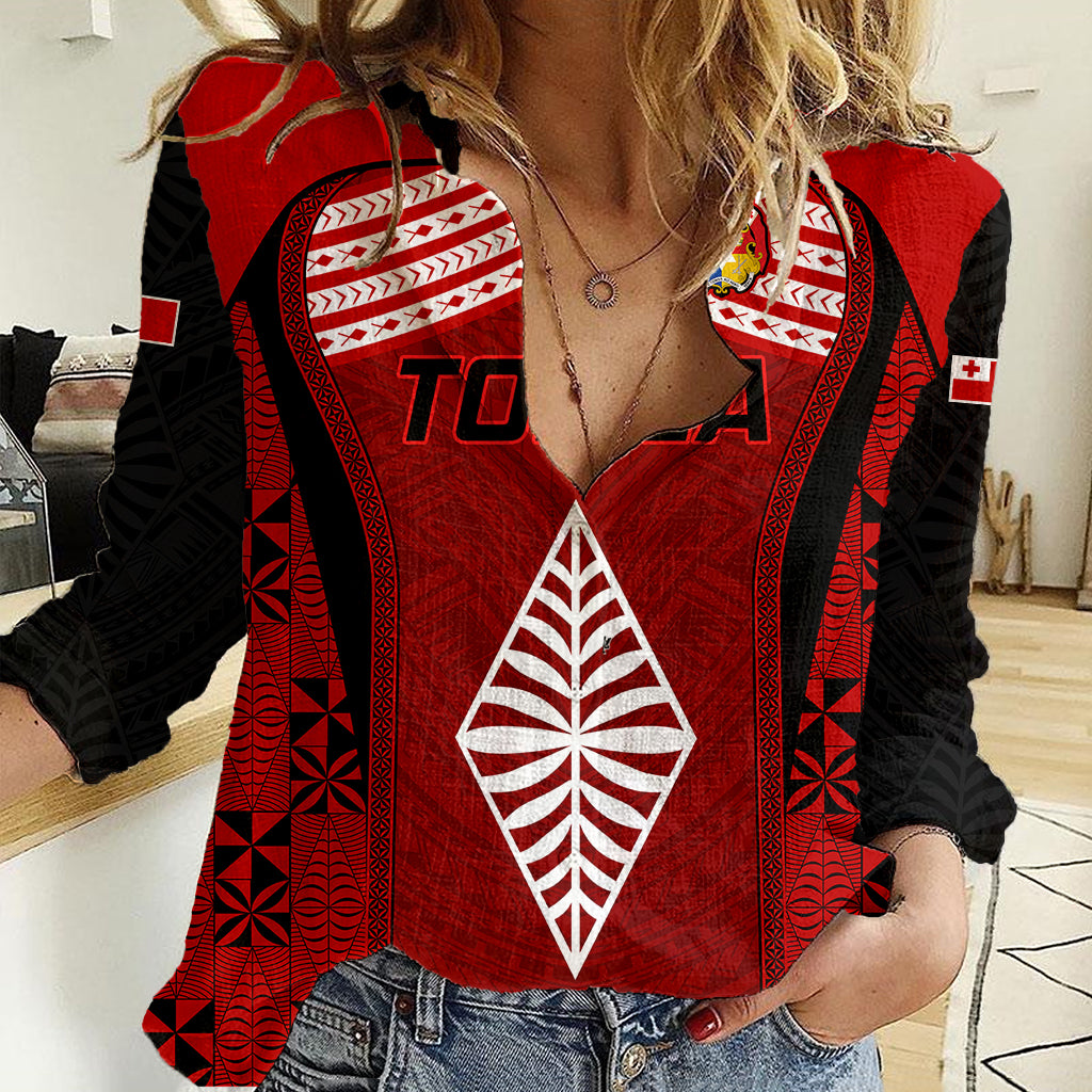 Tonga Rugby Women Casual Shirt Go Champions World Cup 2023 Ngatu Unique - Vibe Hoodie Shop