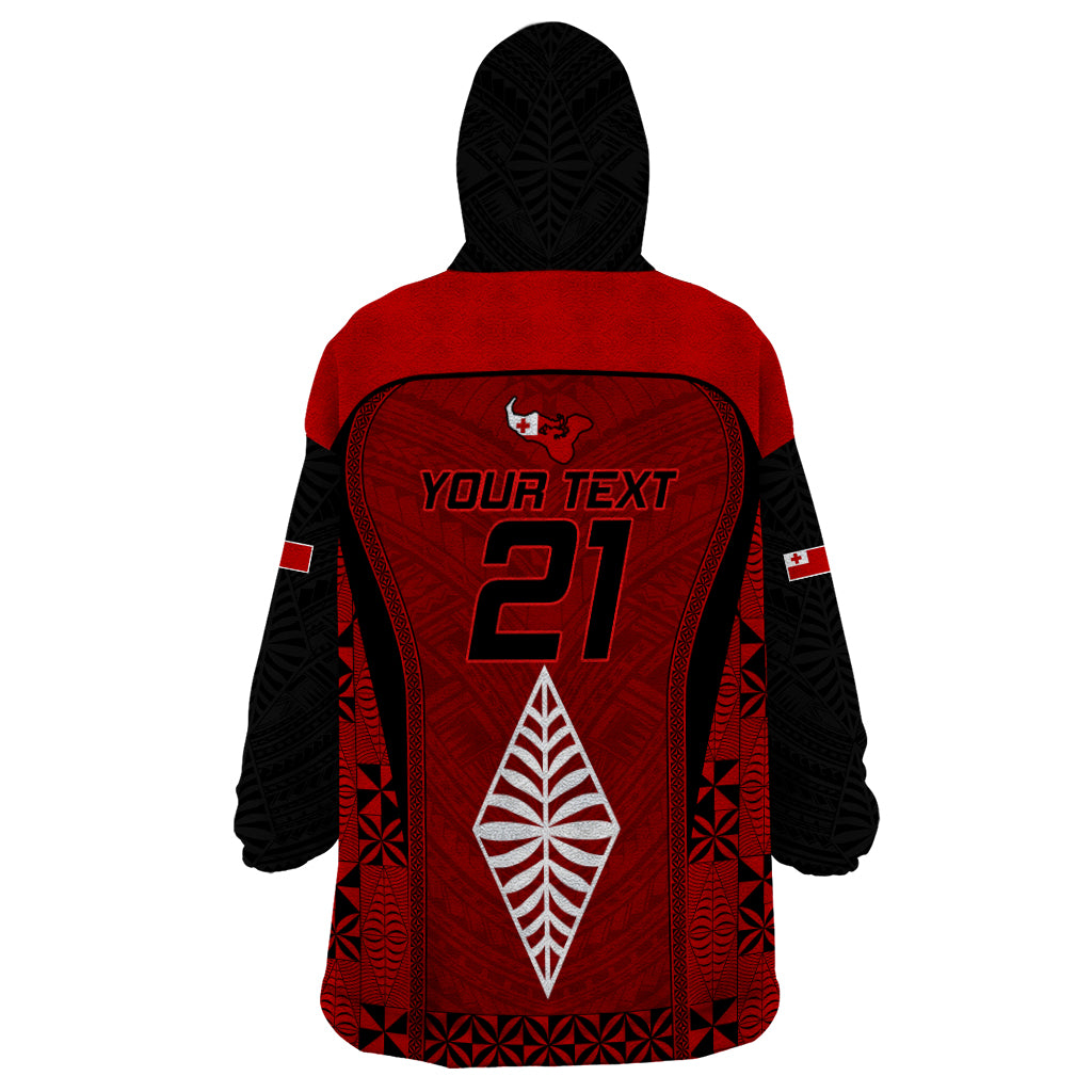 Custom Tonga Rugby Wearable Blanket Hoodie Go Champions World Cup 2023 Ngatu Unique - Vibe Hoodie Shop