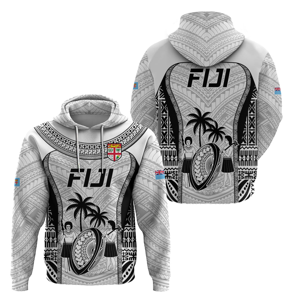Fiji Rugby Hoodie Go Champions World Cup 2023 Tapa Unique White Vibe LT9 - Vibe Hoodie Shop