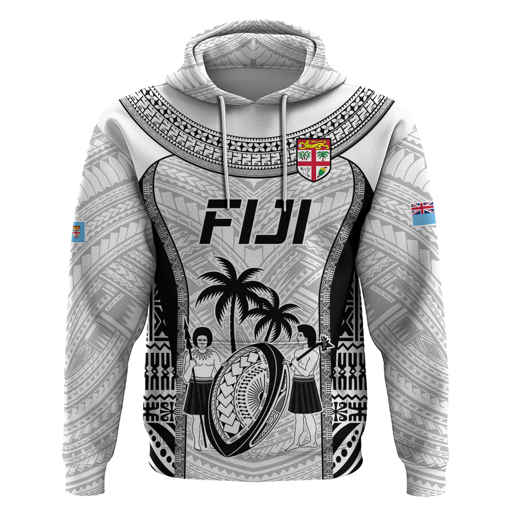 Custom Fiji Rugby Hoodie Go Champions World Cup 2023 Tapa Unique White Vibe LT9 - Vibe Hoodie Shop