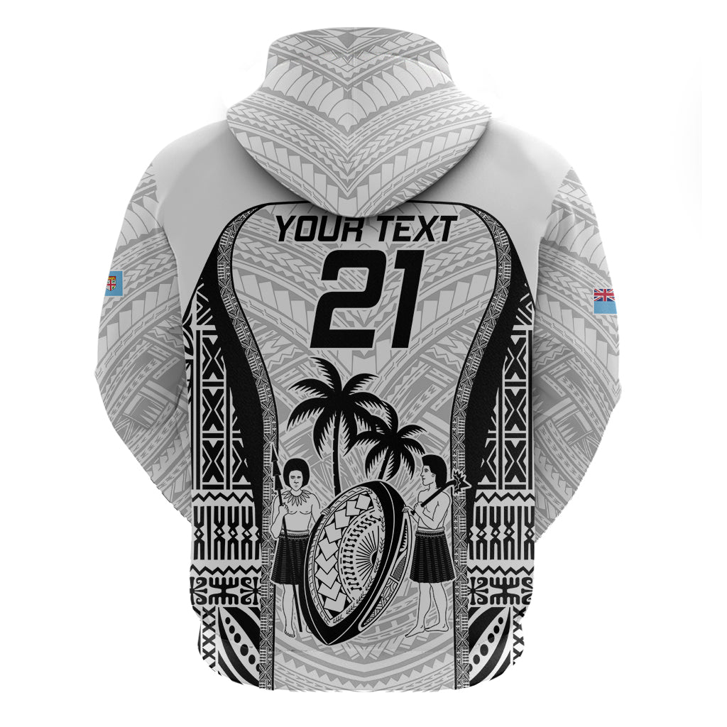 Custom Fiji Rugby Hoodie Go Champions World Cup 2023 Tapa Unique White Vibe LT9 - Vibe Hoodie Shop