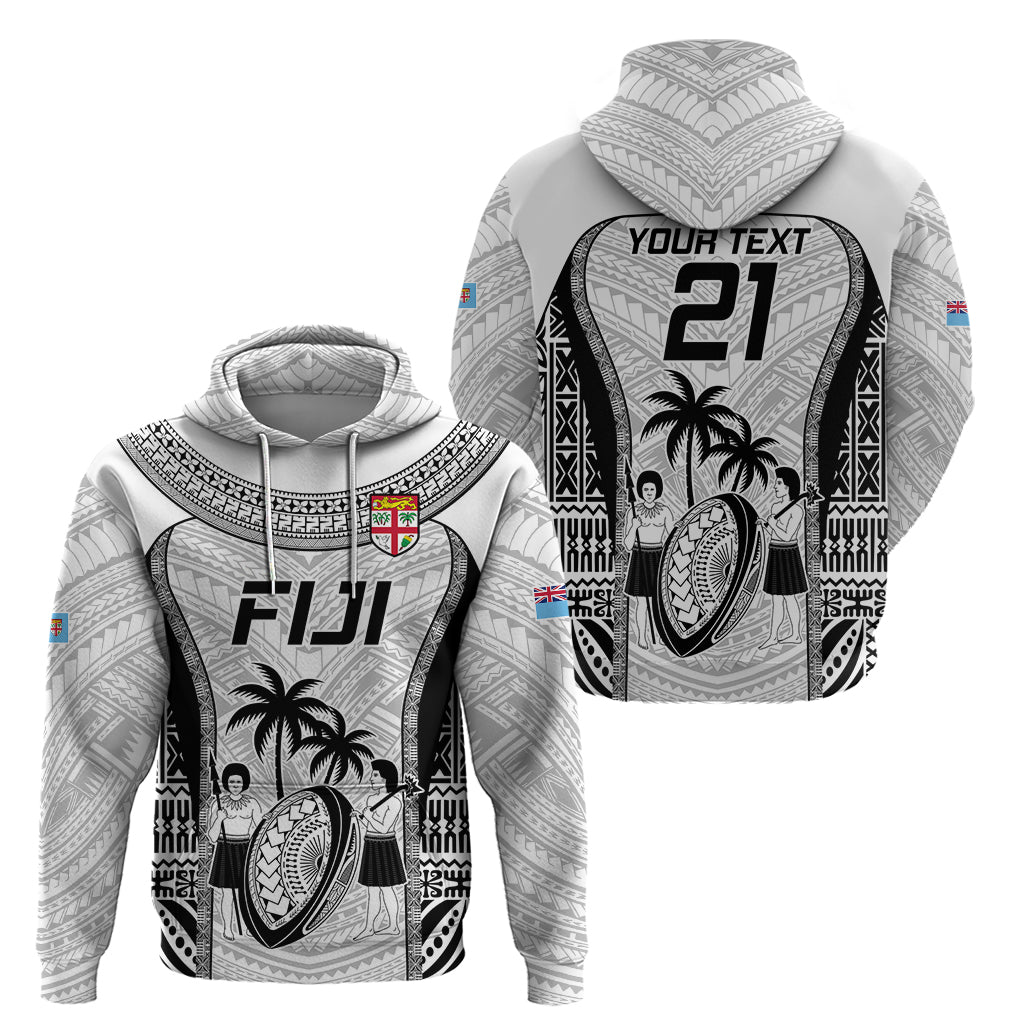 Custom Fiji Rugby Hoodie Go Champions World Cup 2023 Tapa Unique White Vibe LT9 - Vibe Hoodie Shop