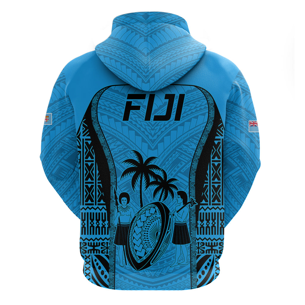 Fiji Rugby Hoodie Go Champions World Cup 2023 Tapa Unique Blue Vibe LT9 - Vibe Hoodie Shop