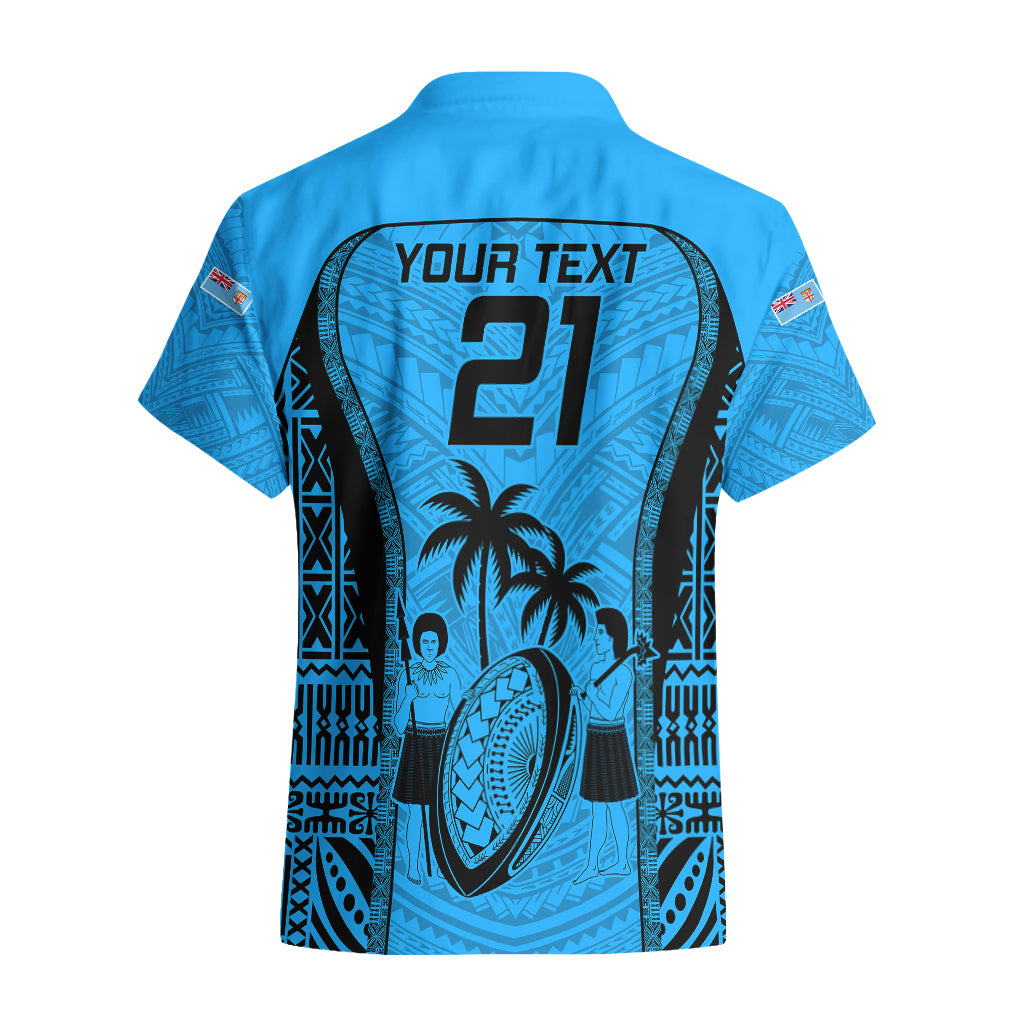 Custom Fiji Rugby Hawaiian Shirt Go Champions World Cup 2023 Tapa Unique Blue Vibe - Vibe Hoodie Shop