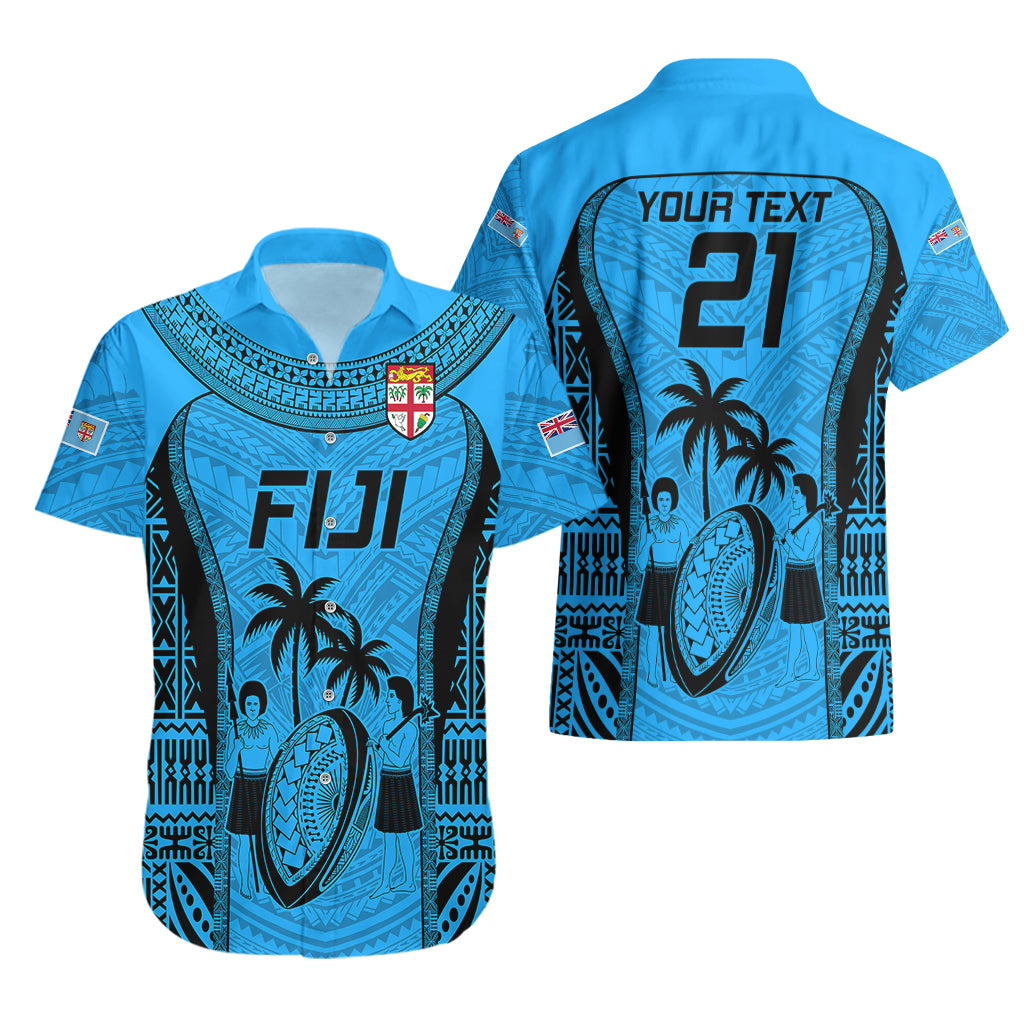 Custom Fiji Rugby Hawaiian Shirt Go Champions World Cup 2023 Tapa Unique Blue Vibe - Vibe Hoodie Shop