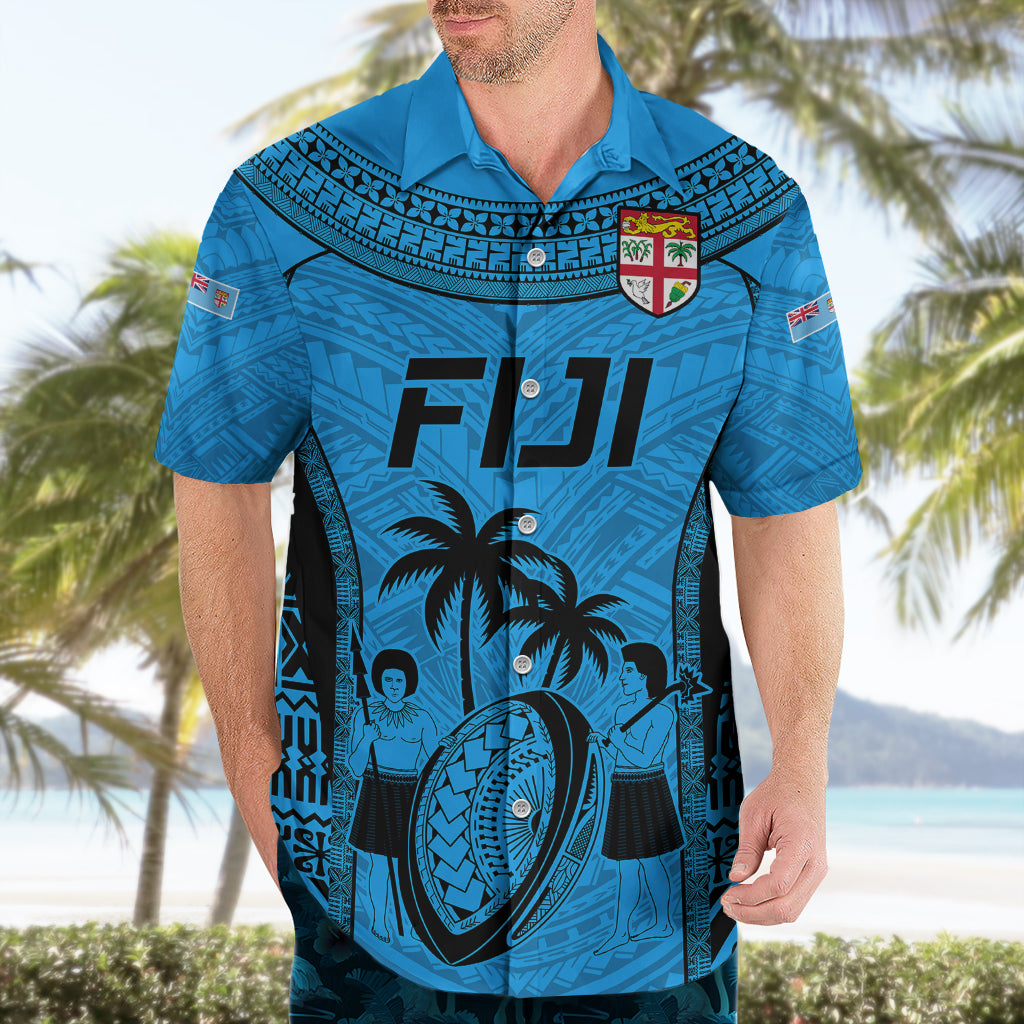 Custom Fiji Rugby Hawaiian Shirt Go Champions World Cup 2023 Tapa Unique Blue Vibe - Vibe Hoodie Shop