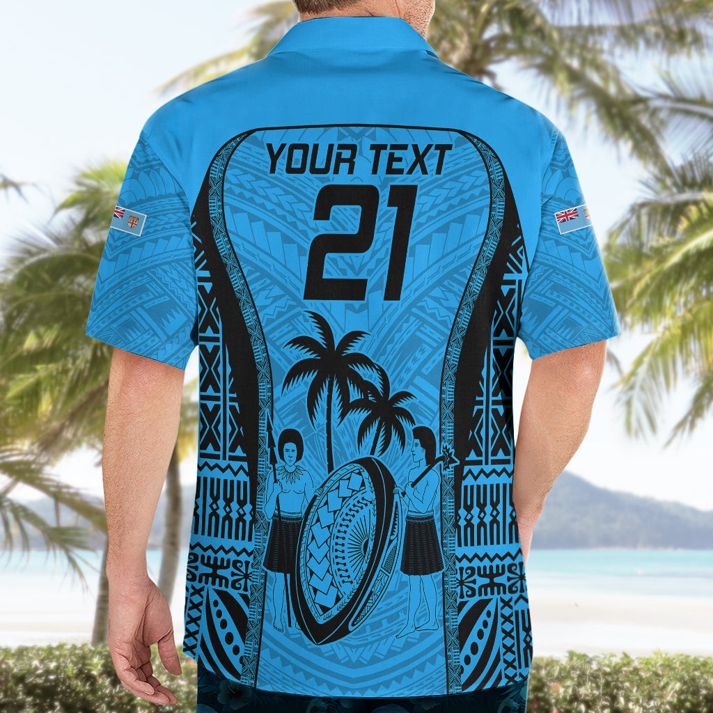 Custom Fiji Rugby Hawaiian Shirt Go Champions World Cup 2023 Tapa Unique Blue Vibe - Vibe Hoodie Shop