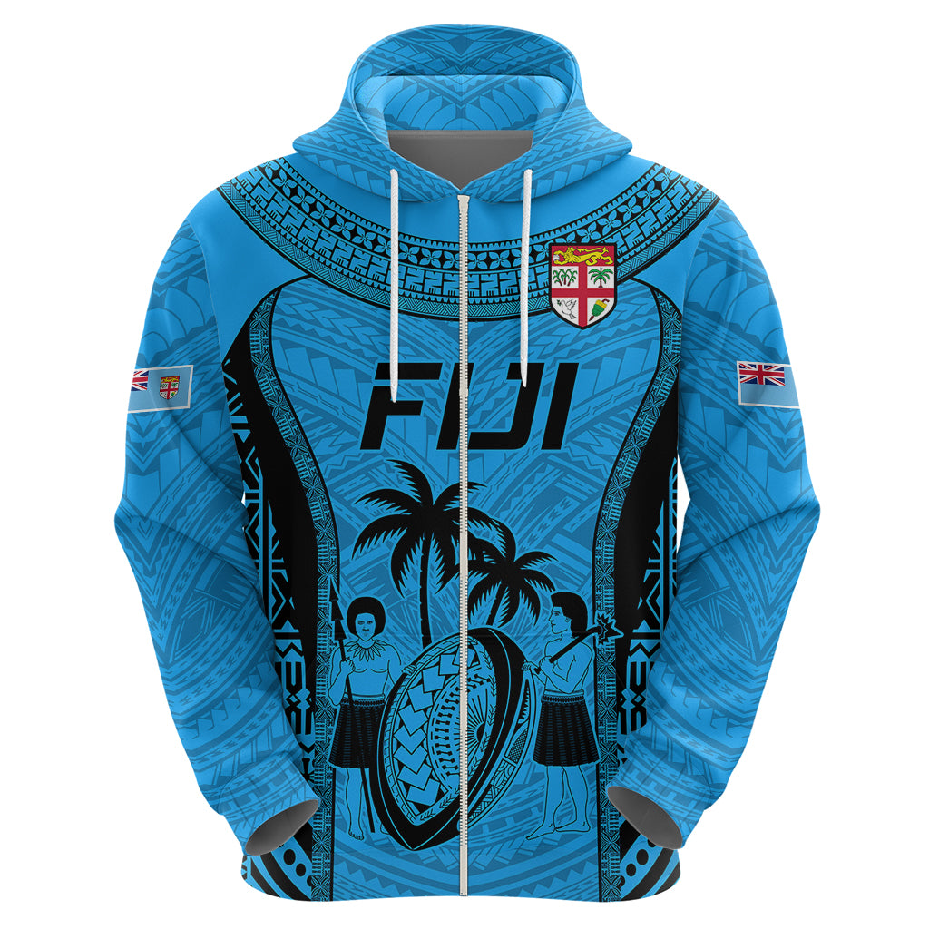 Custom Fiji Rugby Hoodie Go Champions World Cup 2023 Tapa Unique Blue Vibe LT9 - Vibe Hoodie Shop