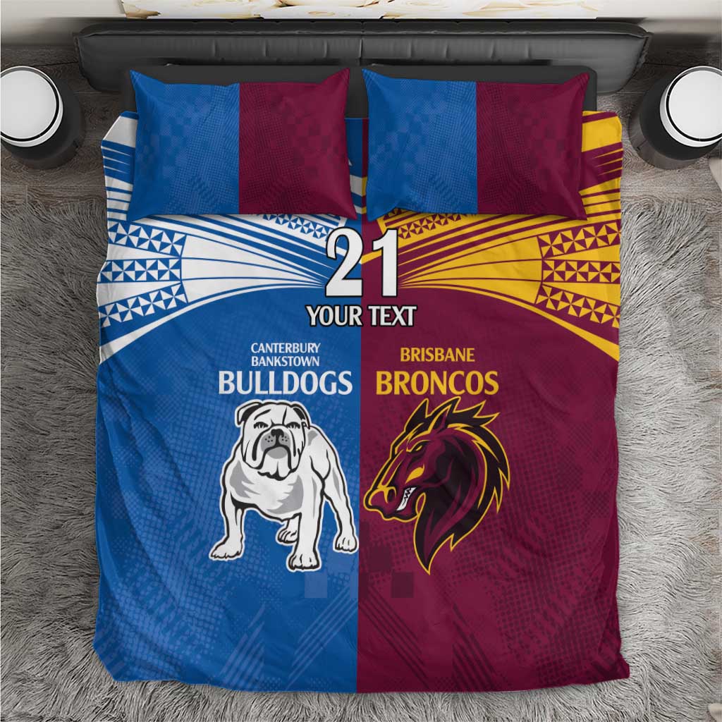 Custom Broncos-Bulldogs Bedding Set NRL Tribal Half Style - Vibe Hoodie Shop