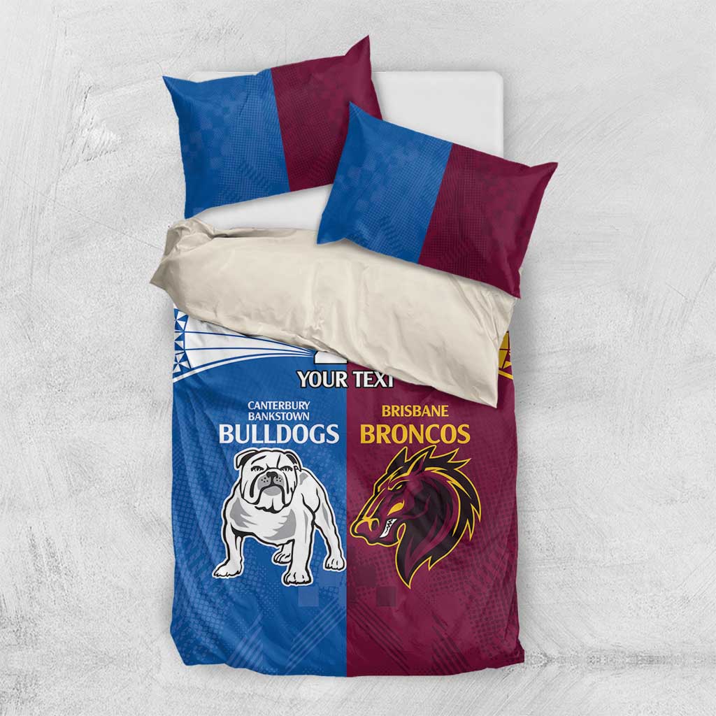 Custom Broncos-Bulldogs Bedding Set NRL Tribal Half Style - Vibe Hoodie Shop