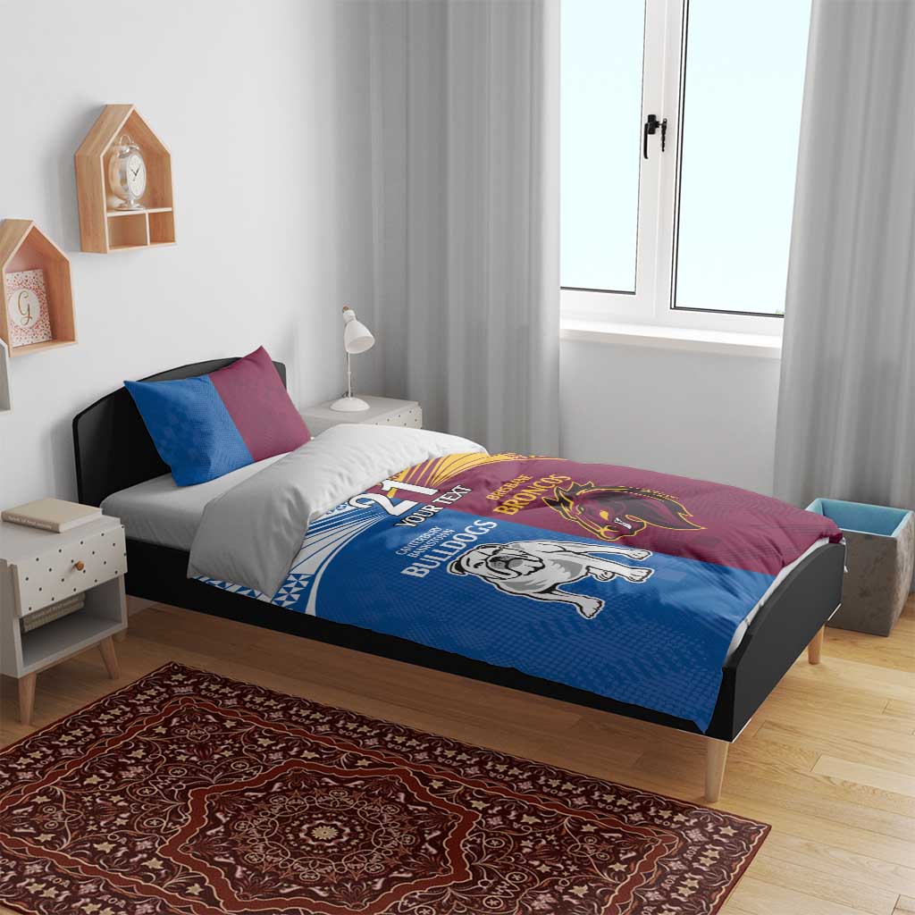 Custom Broncos-Bulldogs Bedding Set NRL Tribal Half Style - Vibe Hoodie Shop