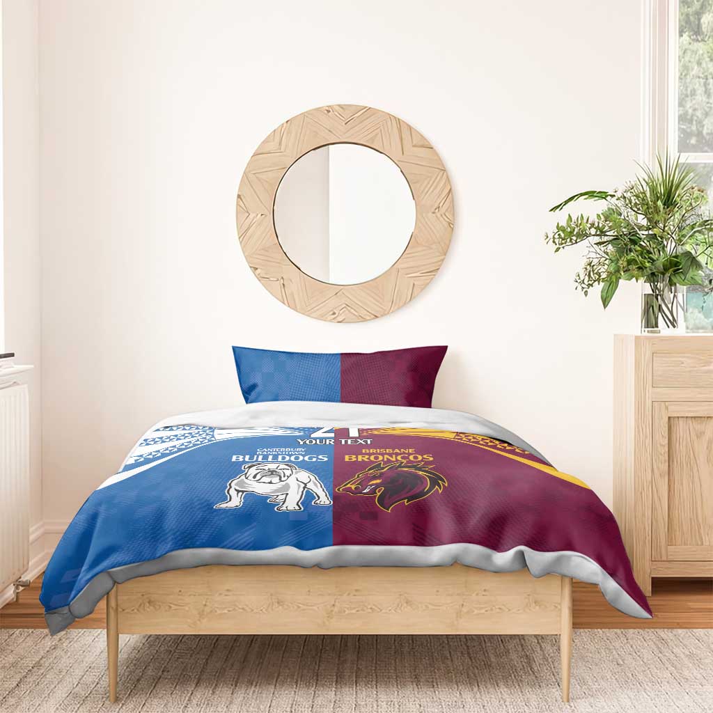 Custom Broncos-Bulldogs Bedding Set NRL Tribal Half Style - Vibe Hoodie Shop
