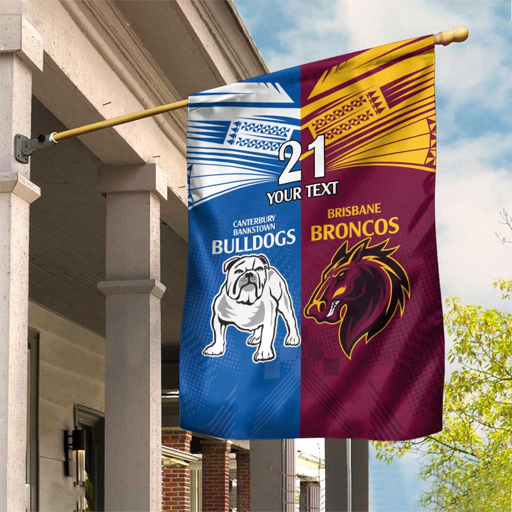 Custom Broncos-Bulldogs Garden Flag NRL Tribal Half Style - Vibe Hoodie Shop