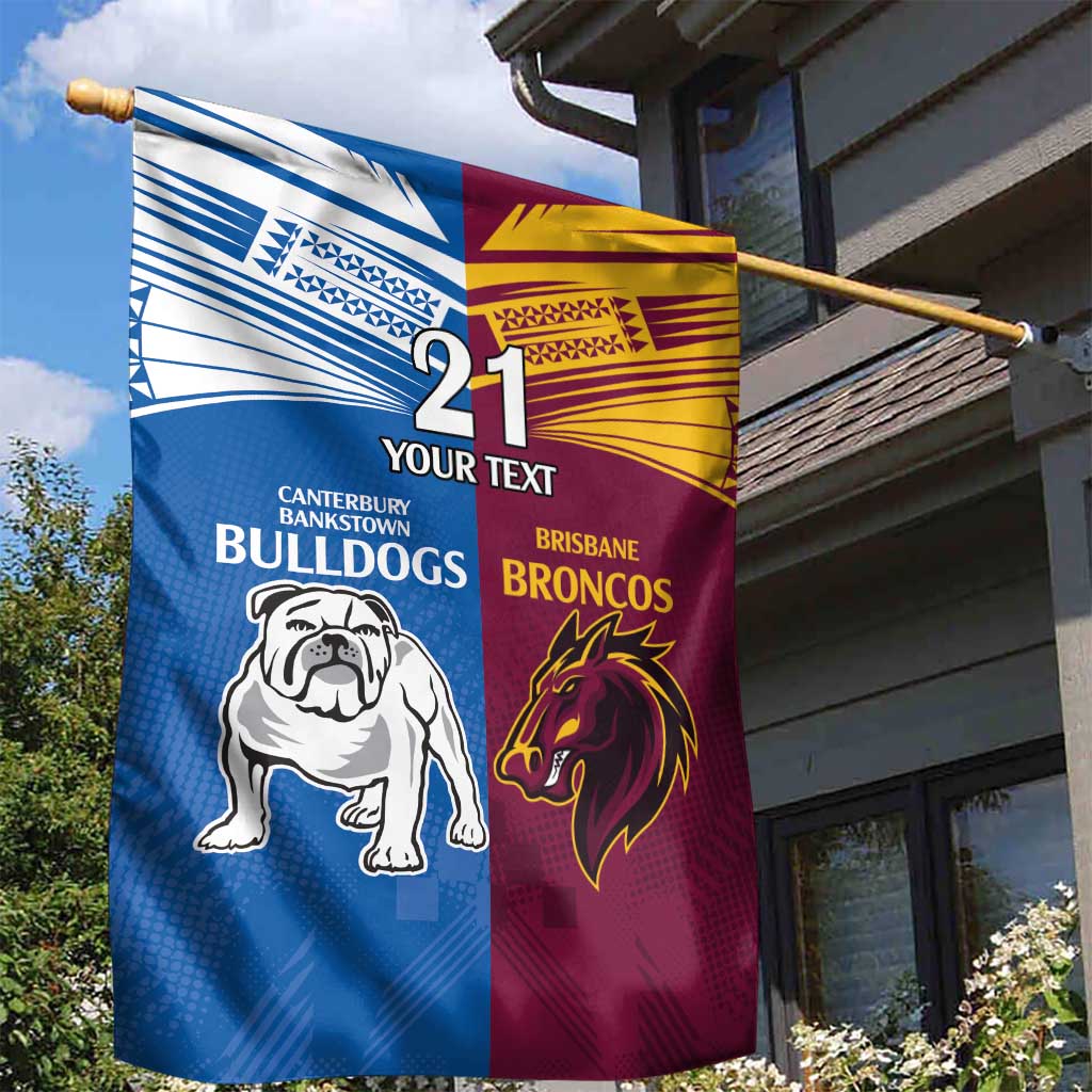 Custom Broncos-Bulldogs Garden Flag NRL Tribal Half Style - Vibe Hoodie Shop