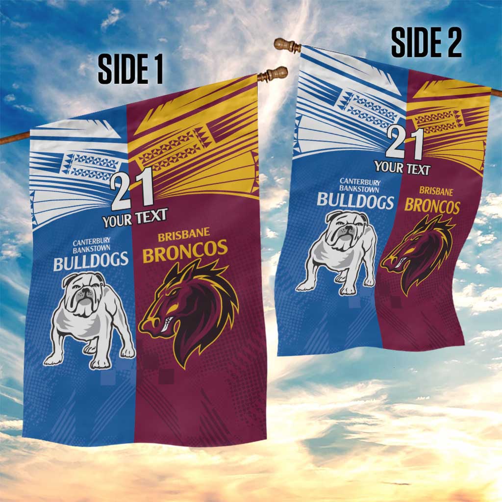 Custom Broncos-Bulldogs Garden Flag NRL Tribal Half Style - Vibe Hoodie Shop