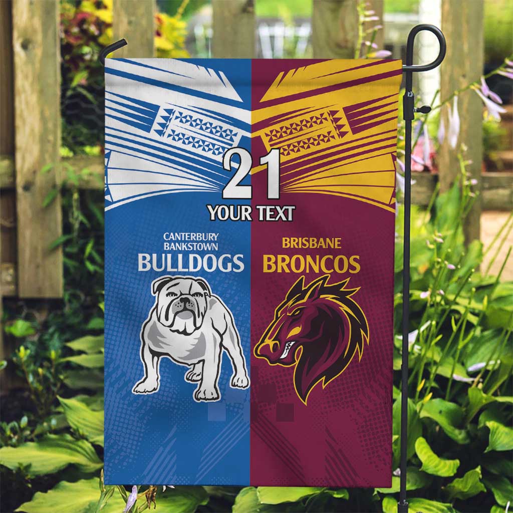 Custom Broncos-Bulldogs Garden Flag NRL Tribal Half Style - Vibe Hoodie Shop