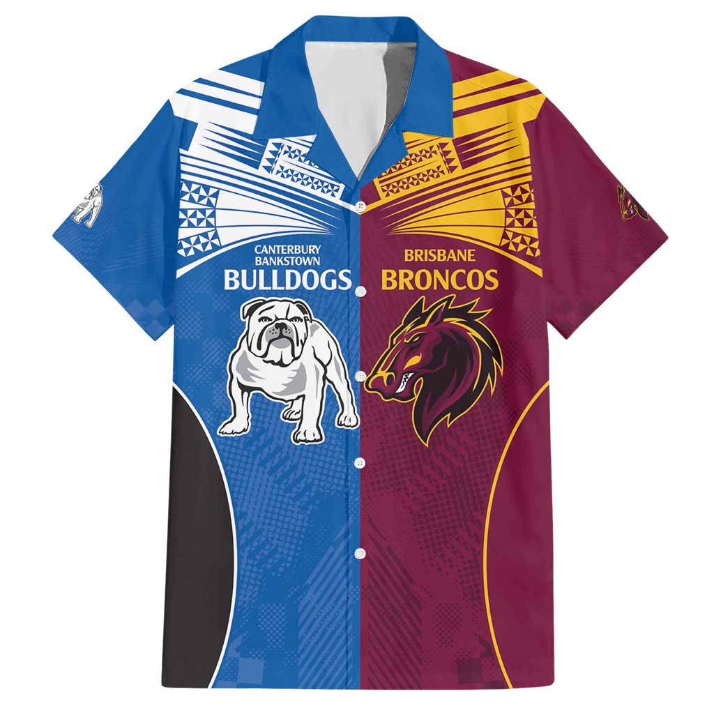 Custom Broncos-Bulldogs Hawaiian Shirt NRL Tribal Half Style - Vibe Hoodie Shop