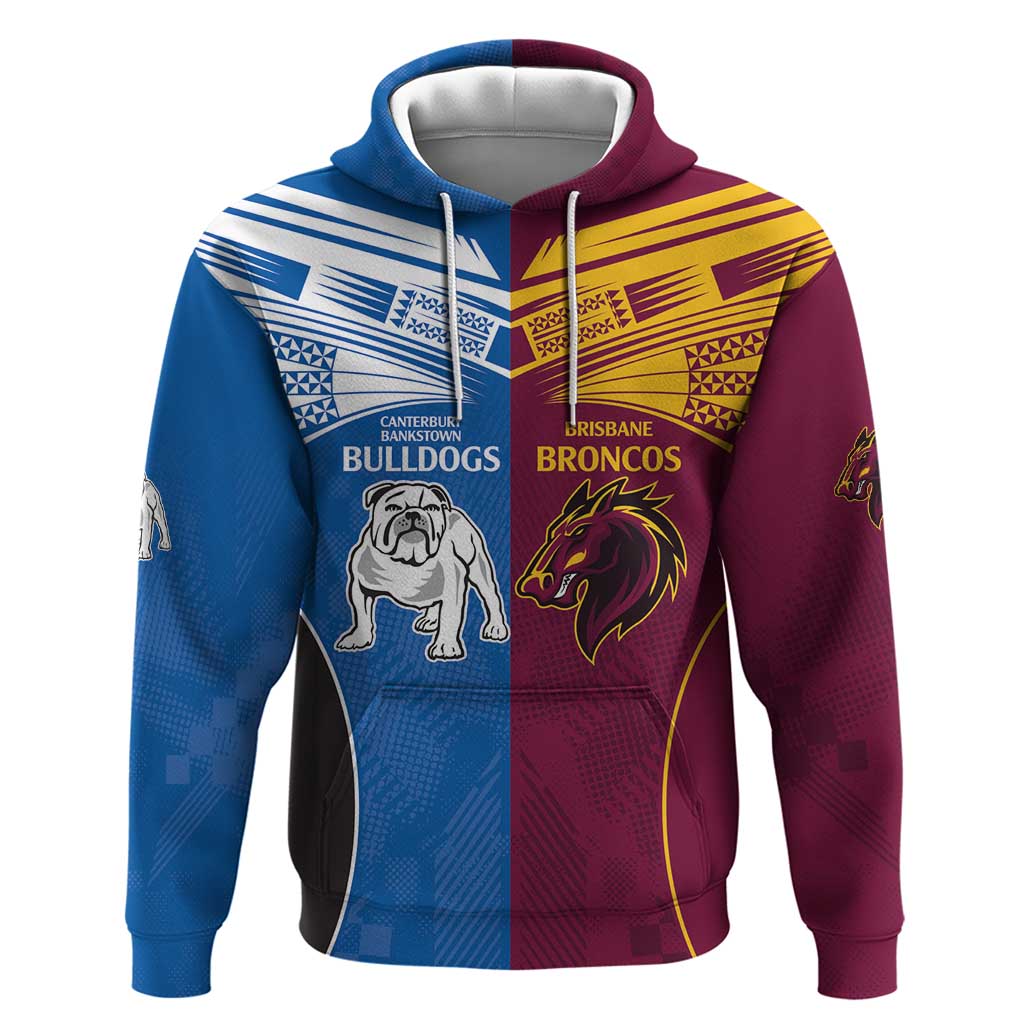 Custom Broncos-Bulldogs Hoodie NRL Tribal Half Style LT9 - Vibe Hoodie Shop