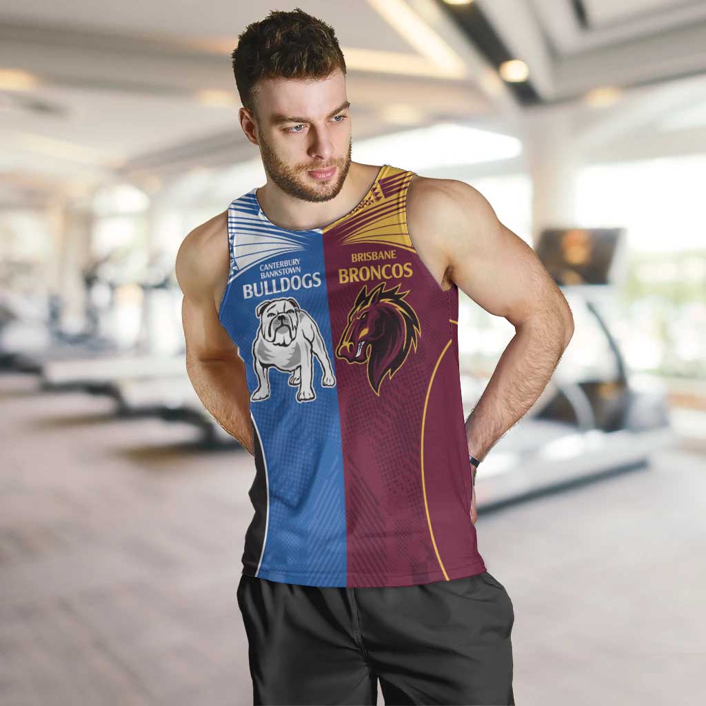 Custom Broncos-Bulldogs Men Tank Top NRL Tribal Half Style - Vibe Hoodie Shop