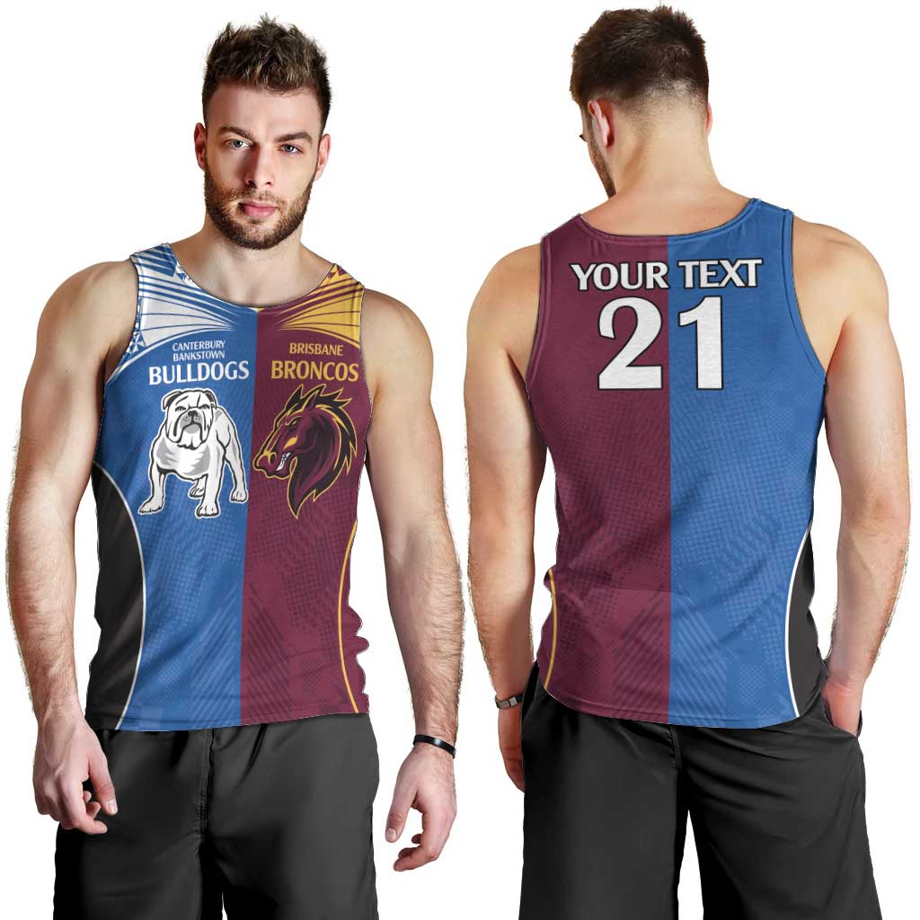 Custom Broncos-Bulldogs Men Tank Top NRL Tribal Half Style - Vibe Hoodie Shop