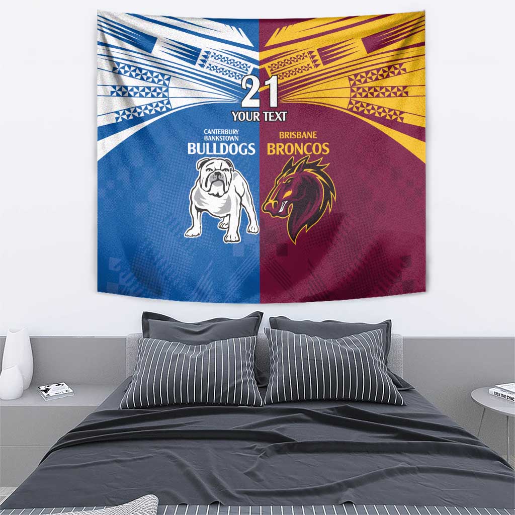 Custom Broncos-Bulldogs Tapestry NRL Tribal Half Style - Vibe Hoodie Shop