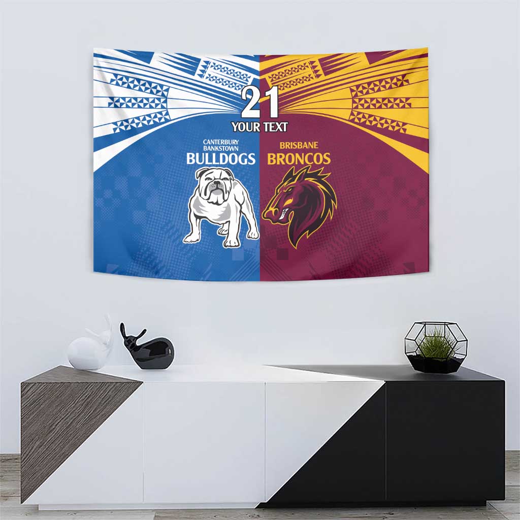 Custom Broncos-Bulldogs Tapestry NRL Tribal Half Style - Vibe Hoodie Shop