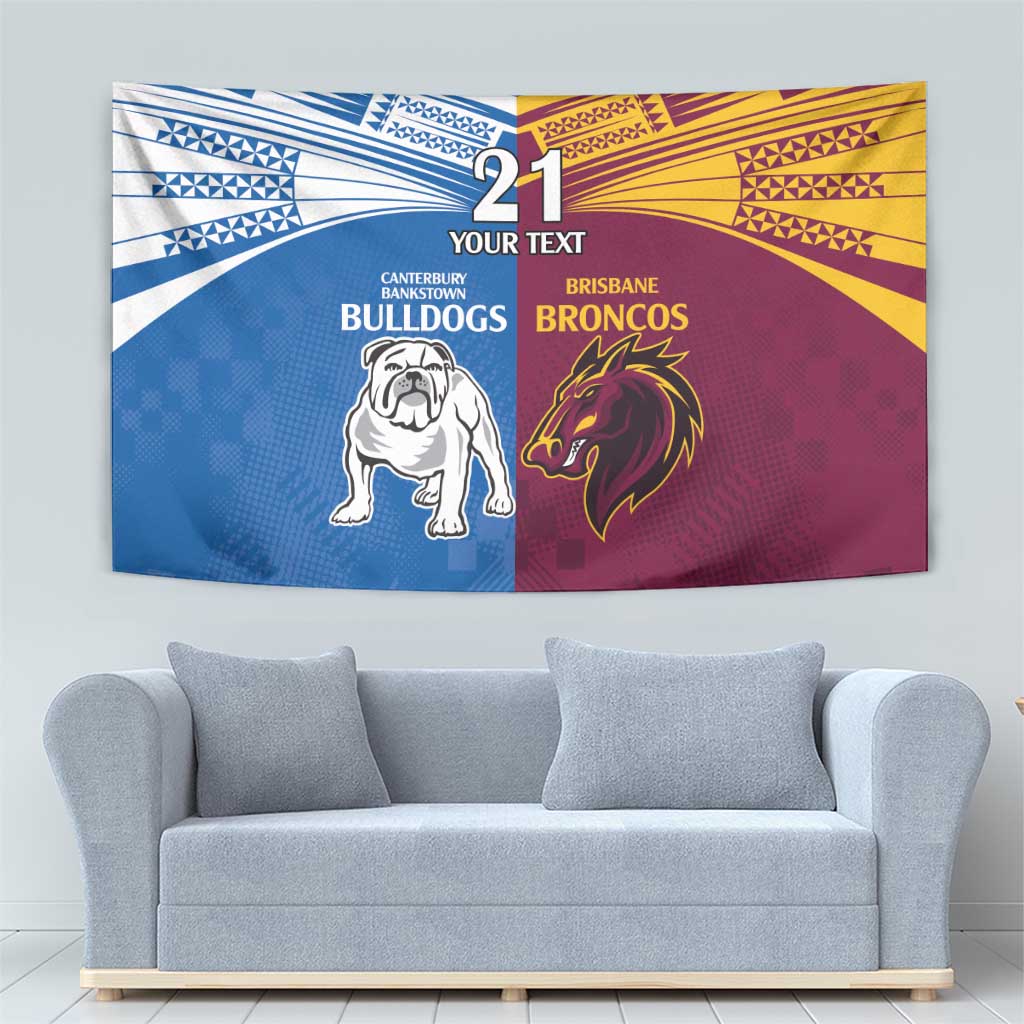 Custom Broncos-Bulldogs Tapestry NRL Tribal Half Style - Vibe Hoodie Shop