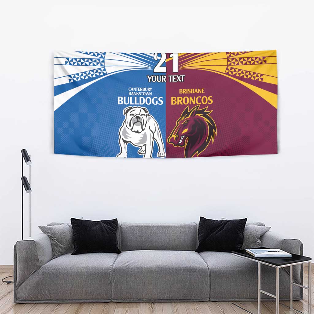 Custom Broncos-Bulldogs Tapestry NRL Tribal Half Style - Vibe Hoodie Shop