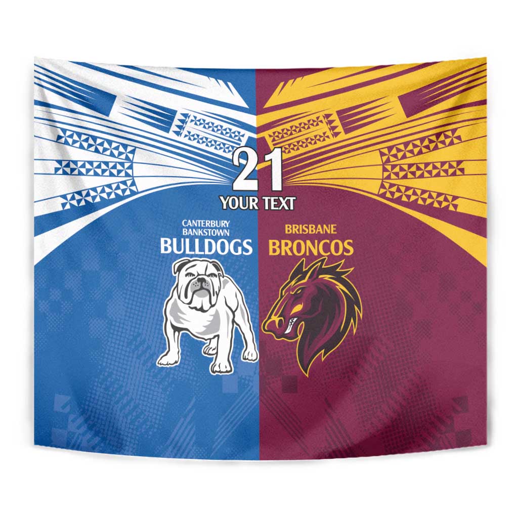 Custom Broncos-Bulldogs Tapestry NRL Tribal Half Style - Vibe Hoodie Shop