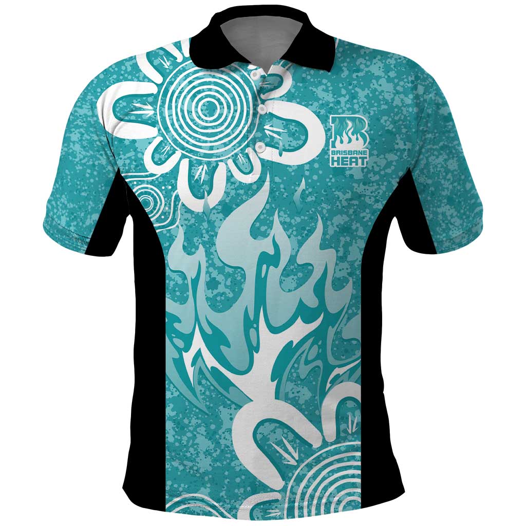 Brisbane Heat Custom Polo Shirt Minimalism Aboriginal LT9 - Vibe Hoodie Shop