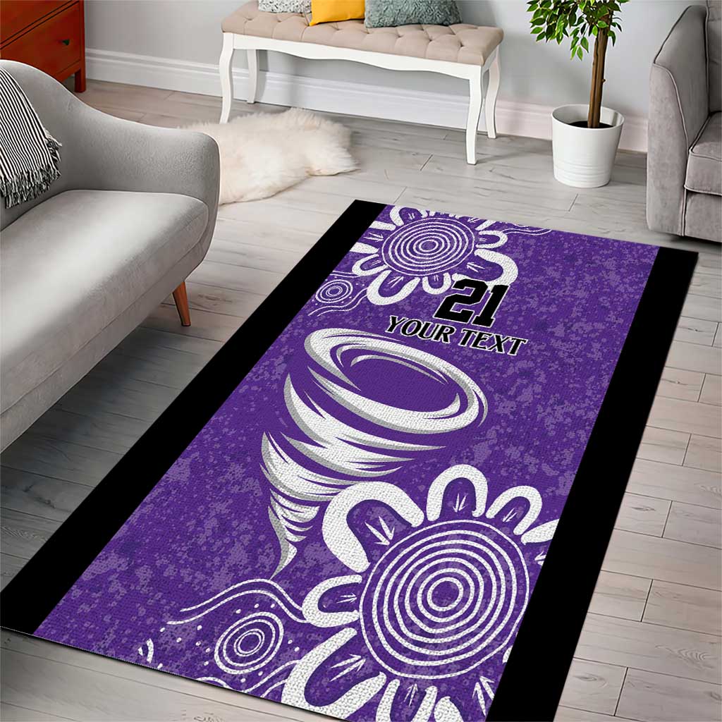 Hobart Hurricanes Custom Area Rug Minimalism Aboriginal - Vibe Hoodie Shop