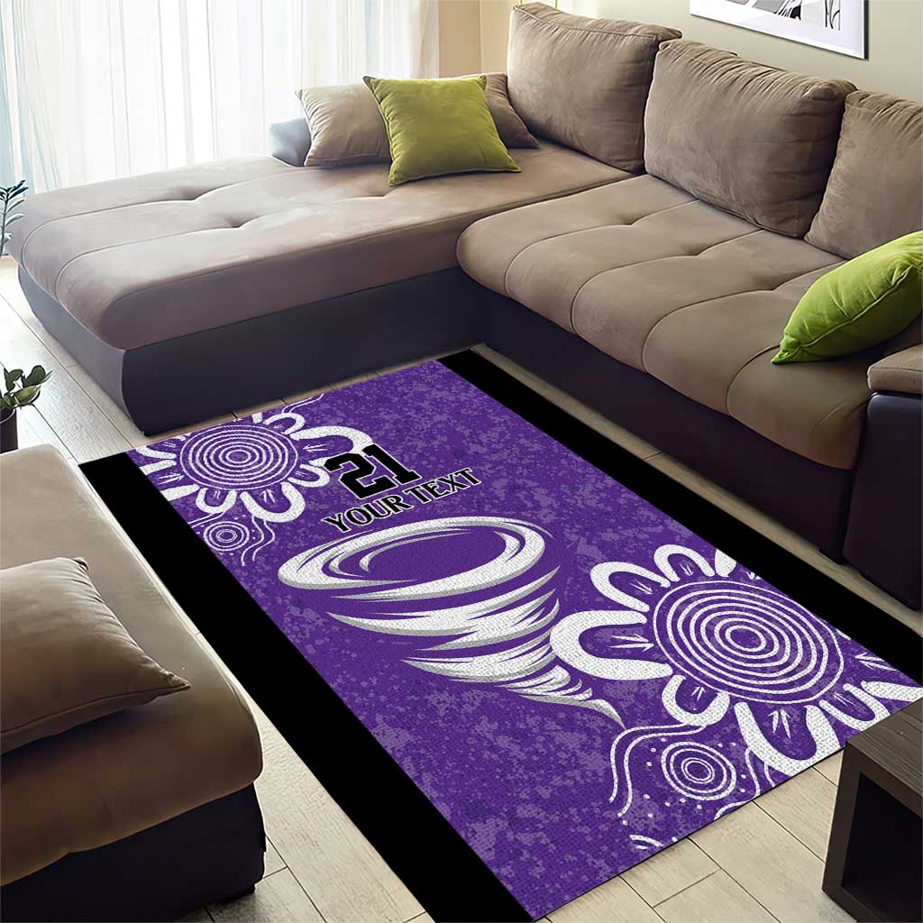 Hobart Hurricanes Custom Area Rug Minimalism Aboriginal - Vibe Hoodie Shop