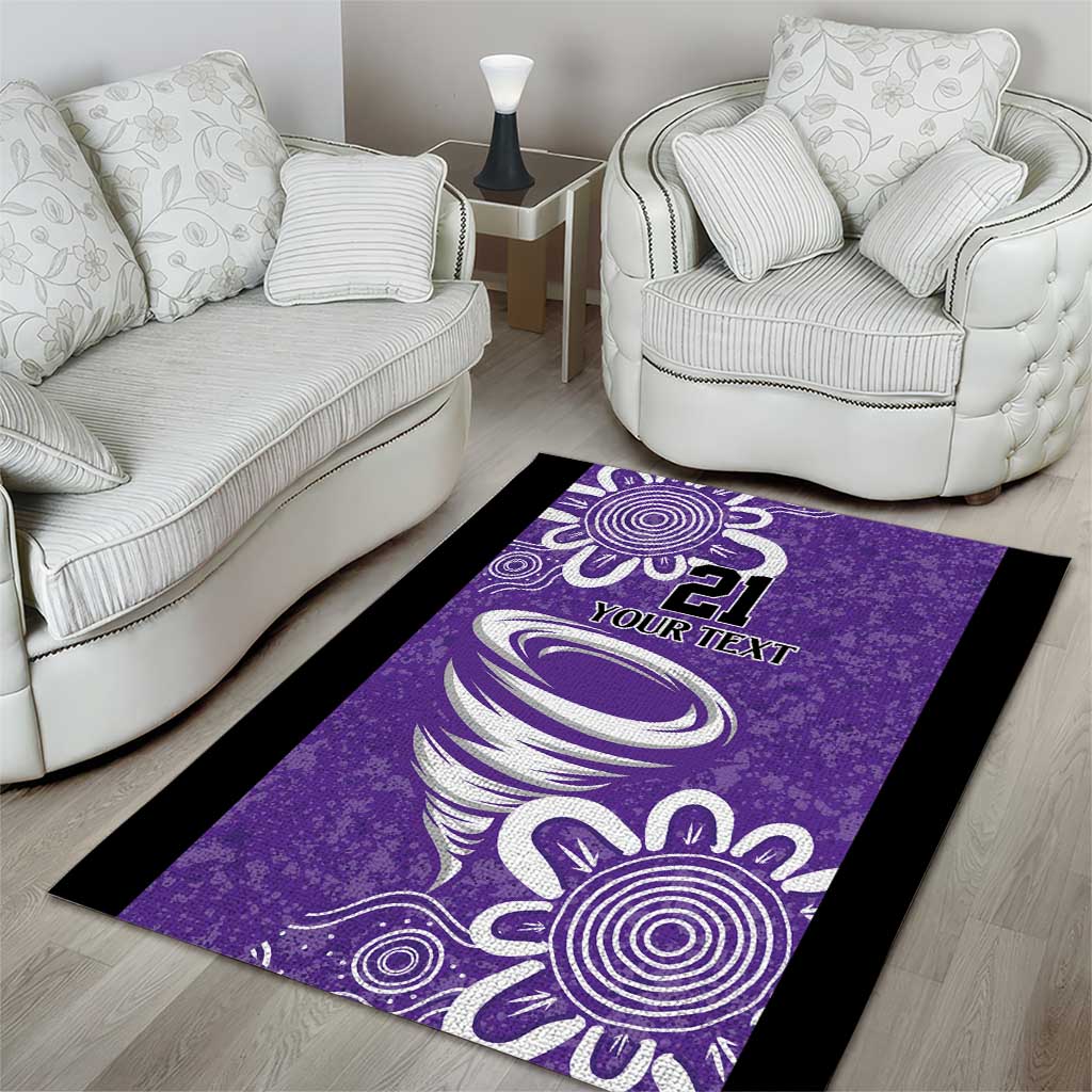 Hobart Hurricanes Custom Area Rug Minimalism Aboriginal - Vibe Hoodie Shop