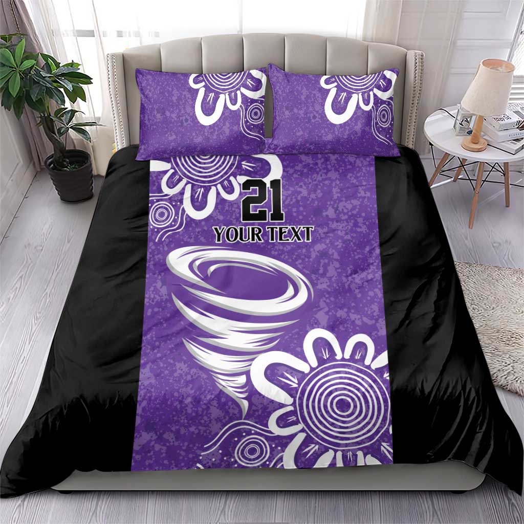 Hobart Hurricanes Custom Bedding Set Minimalism Aboriginal - Vibe Hoodie Shop
