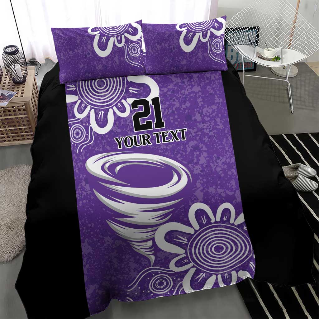 Hobart Hurricanes Custom Bedding Set Minimalism Aboriginal - Vibe Hoodie Shop