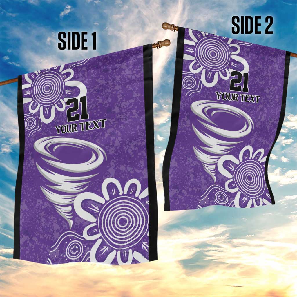 Hobart Hurricanes Custom Garden Flag Minimalism Aboriginal - Vibe Hoodie Shop