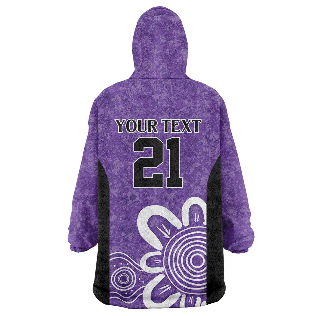 Hobart Hurricanes Custom Wearable Blanket Hoodie Minimalism Aboriginal - Vibe Hoodie Shop