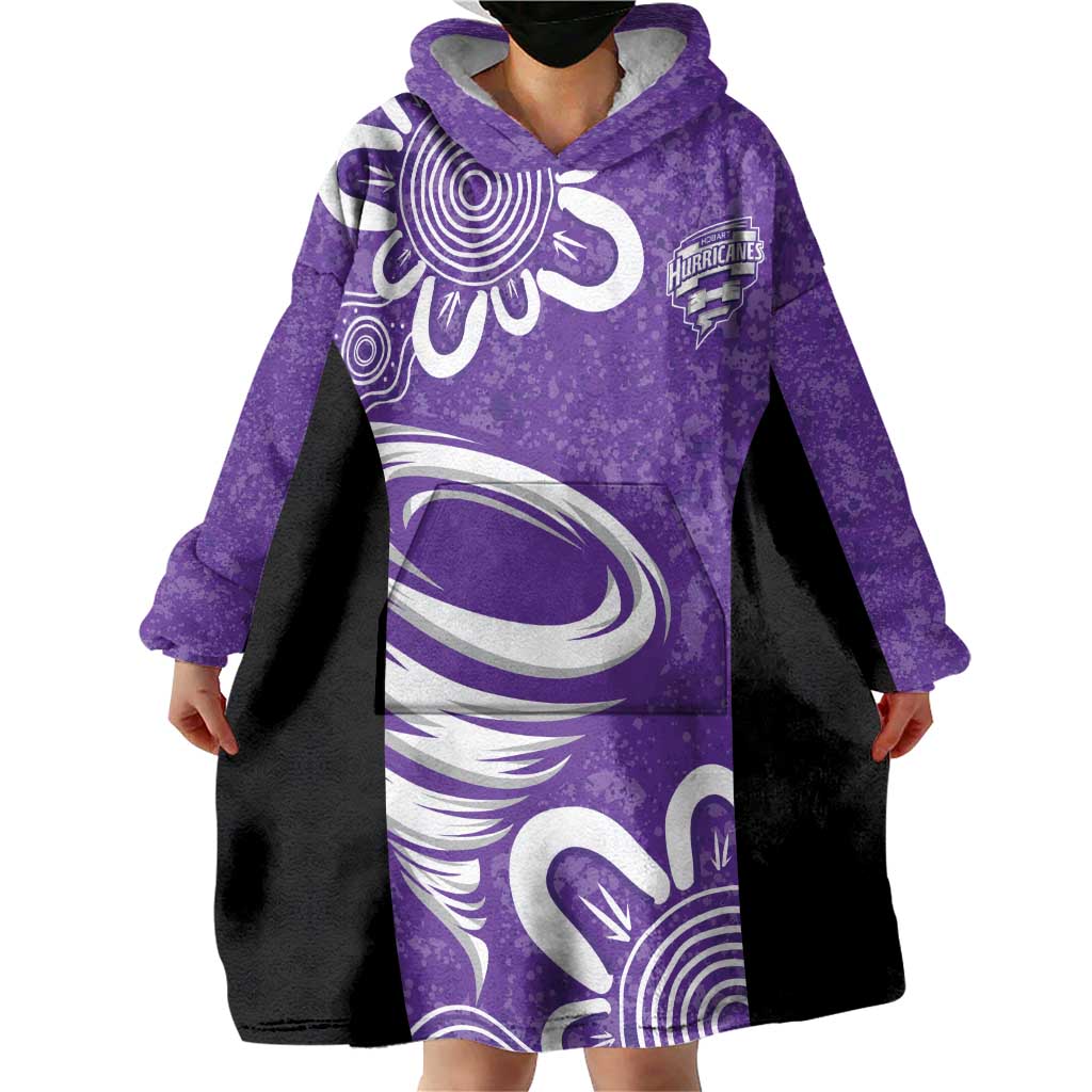 Hobart Hurricanes Custom Wearable Blanket Hoodie Minimalism Aboriginal - Vibe Hoodie Shop