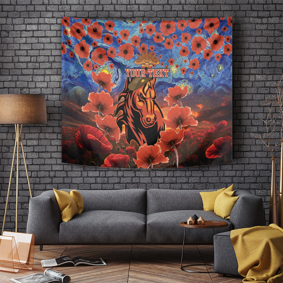 Personalised Broncos Rugby ANZAC Tapestry Starry Night and Field of Poppies - Vibe Hoodie Shop