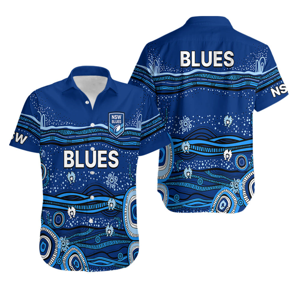 NSW Blues Rugby Hawaiian Shirt Aboriginal Indigenous - Vibe Hoodie Shop